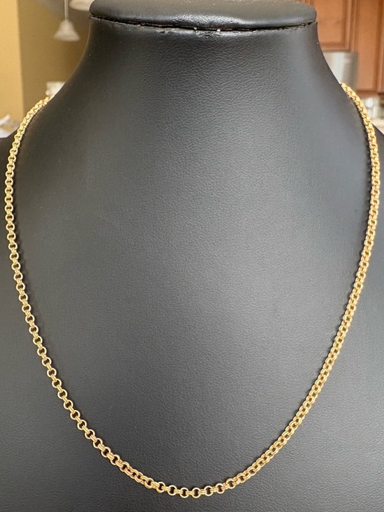 Jewelry - Vintage 1/20 12KGF yellow gold Rollo cable chain link necklace 18" long